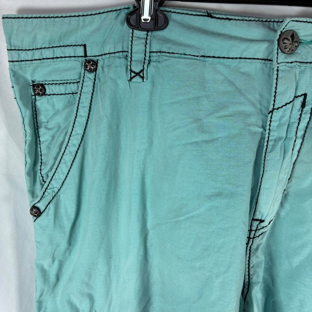Rock Revival Cargo Shorts Mens 44 Y2K Baggy Ripstop Contrast Stitch RCM074-7 - Picture 5 of 16